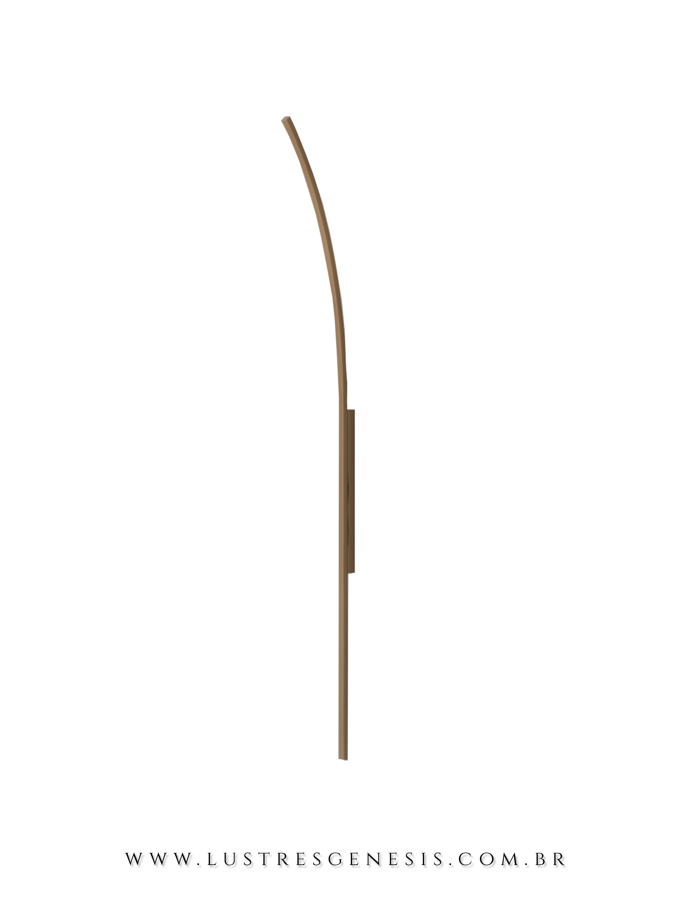 Arandela moderna fio 50cm instalada em parede de ambiente interno, iluminando com luz suave e decorando espaço sofisticado com mesa de mármore e prateleiras ao fundo.